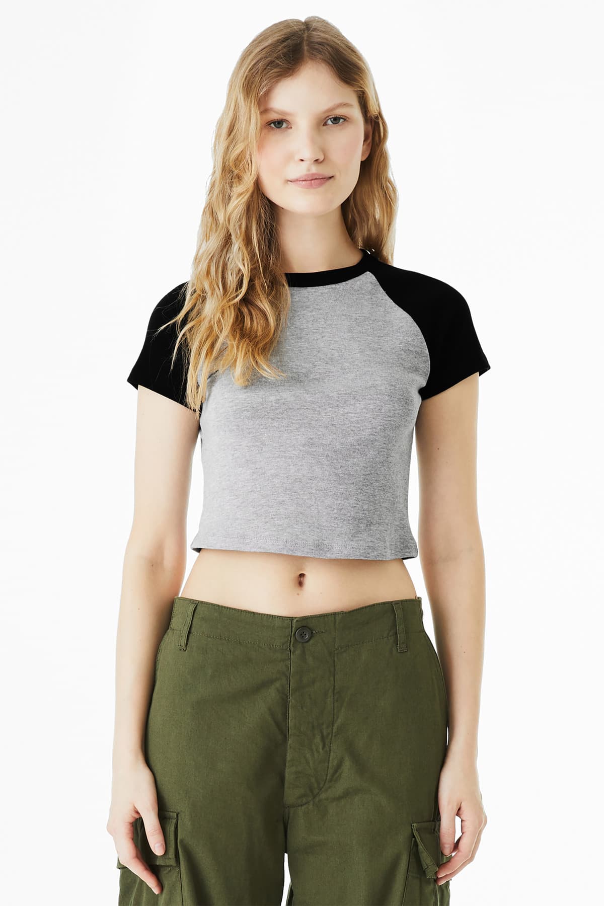 BELLA+CANVAS Women's Micro Rib Raglan Baby Tee BC1201