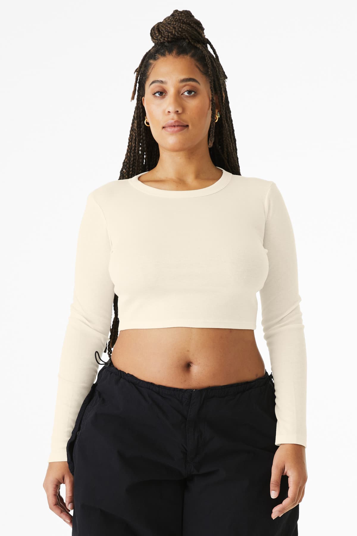 BELLA+CANVAS Women's Micro Rib Long Sleeve Baby Tee BC1501